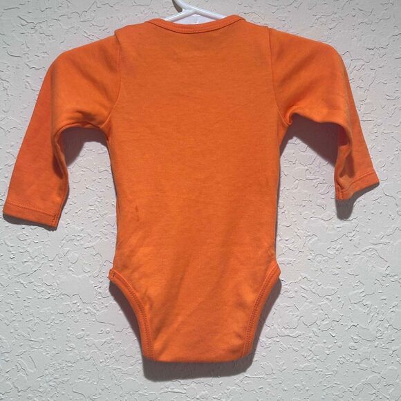 NWT Newborn Dot & Zazz 0-3 M Orange Sketchy Pumpkin Long  Sleeved 1-Piece Carrot - Picture 4 of 10